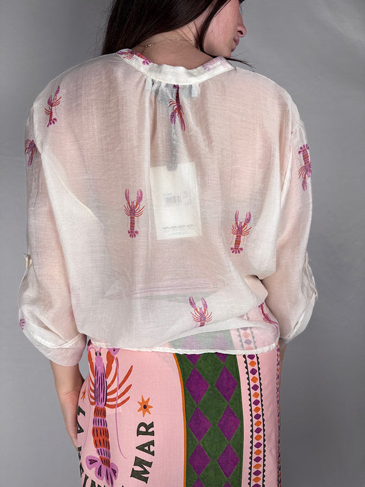 Camicia Stampa Aragoste Rosa Haveone