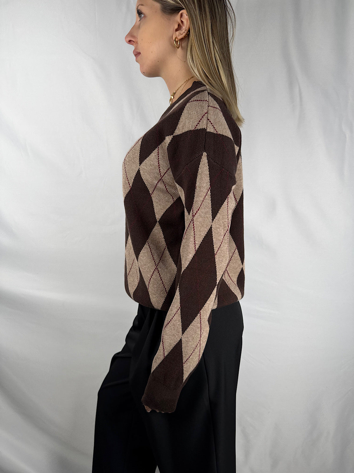 Maglia Rombi Marrone/ Beige Armonia