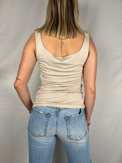 Canotta Scollo Quadro Beige Vicolo