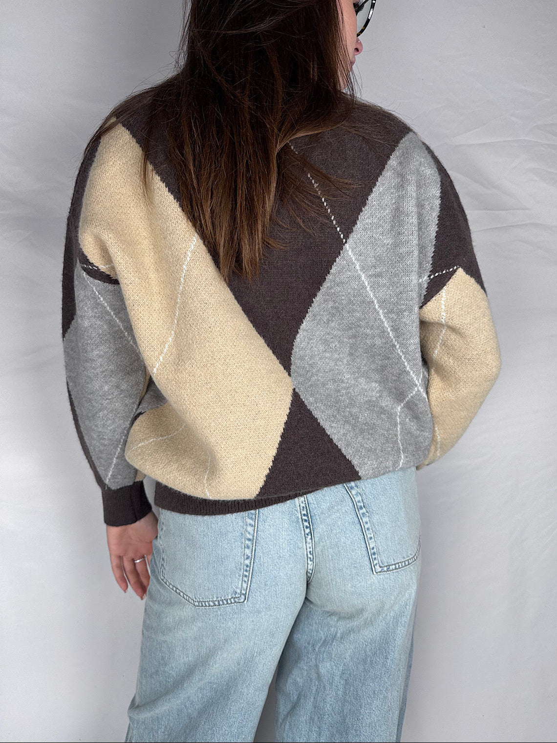 Maglia Scollo V Rombi Susy Mix Moro