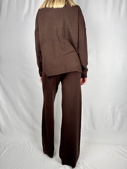 Tuta Maglia e Pantalone Marrone Armonia