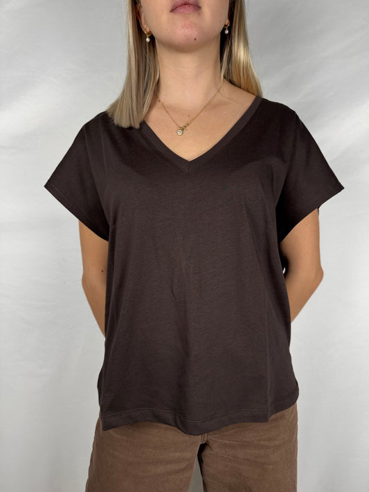 T-Shirt Scollo a V Over Moro Susy Mix