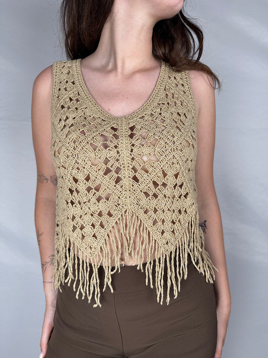 Top Crochet con Frange Vicolo Deserto