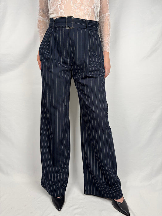 Pantalone Gessato Blu Armonia