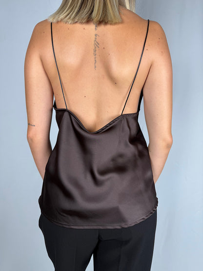 Top Sottoveste Tensione-In Marrone