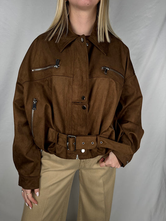 Bomber Eco-Pelle Scamosciato Moro Vicolo