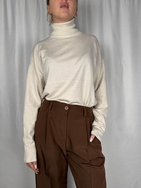 Maglia Dolcevita Basic Panna Armonia