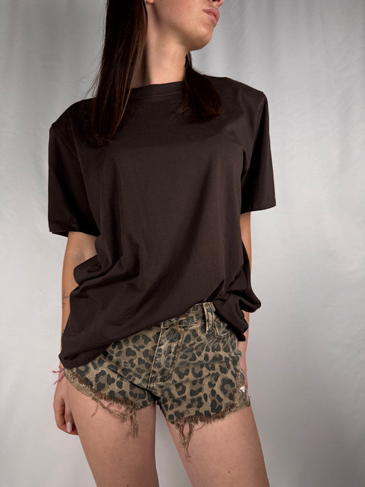 T-shirt con Spalline Imbottite Armonia Moro