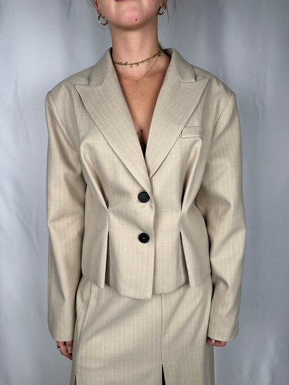 Giacca Gessata Vicolo Beige