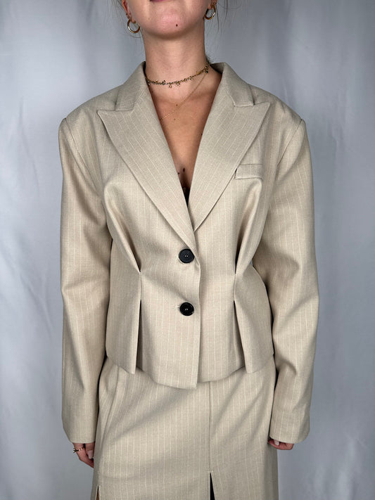 Giacca Gessata Vicolo Beige