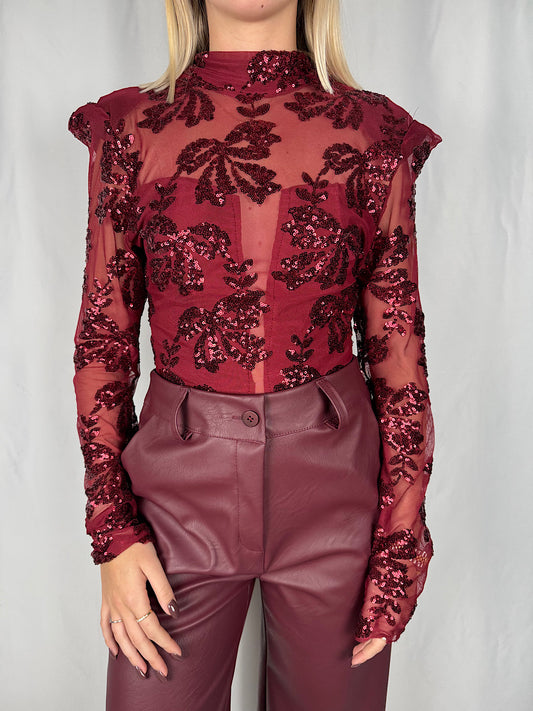Body Paillettes Bordeaux Armonia