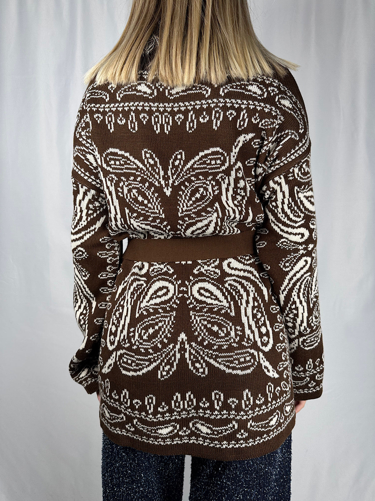 Cardigan Fantasia Bandana Marrone Armonia