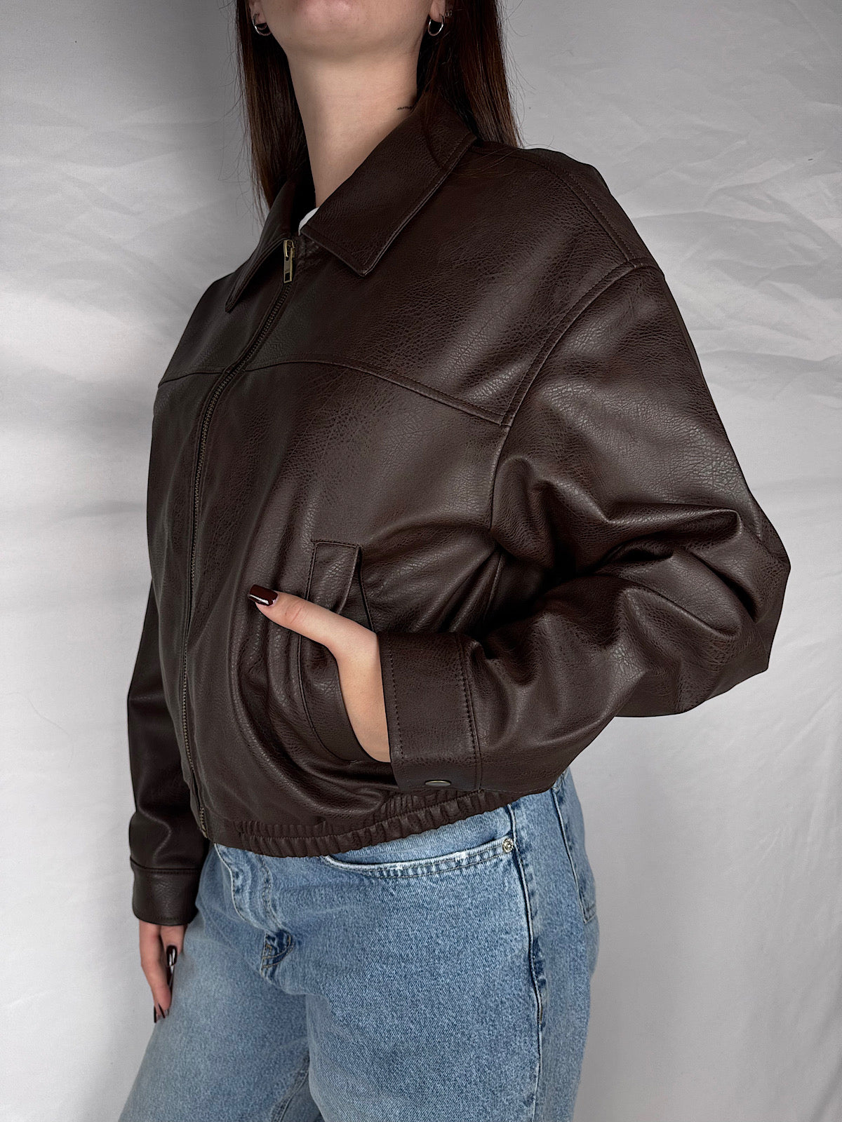 Giubbotto Bomber Eco-Pelle JJXX Moro