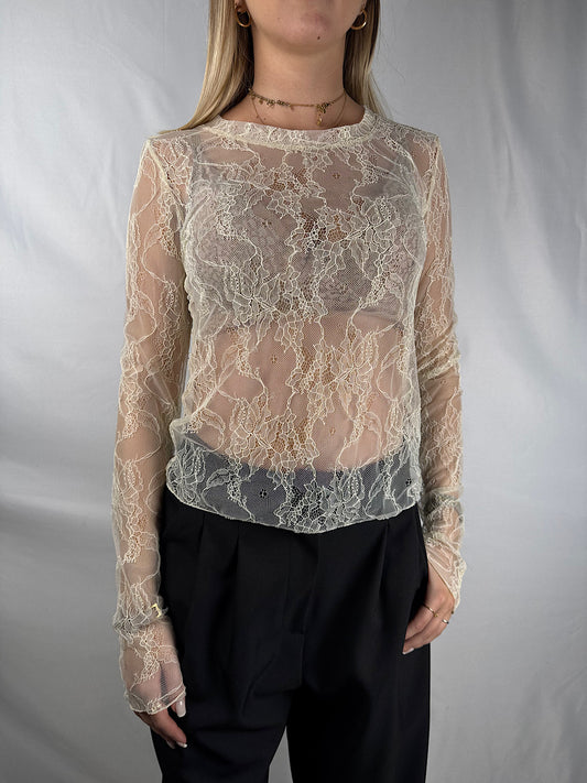 Maglia Pizzo Panna Vicolo