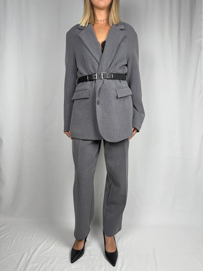 Pantalone con Cintura Tensione-In Grigio