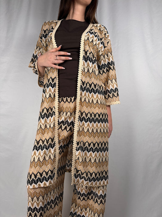 Maxi Cardigan Crochet Vicolo Beige