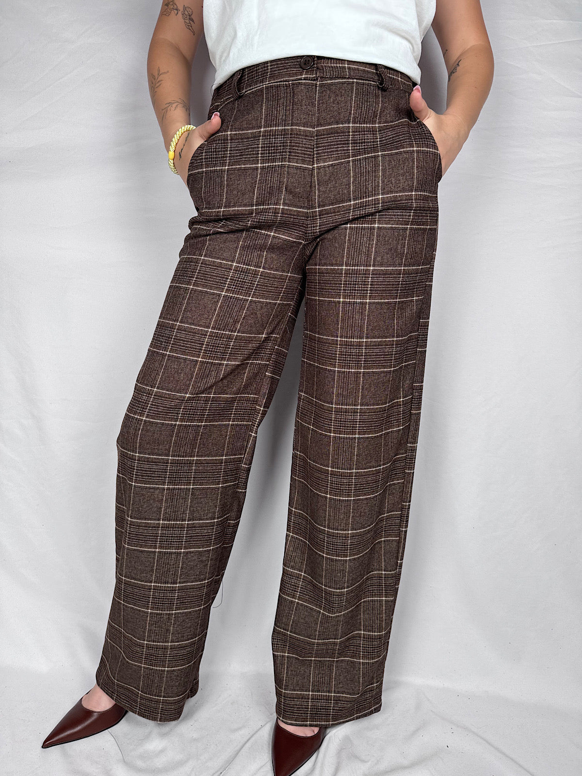 Pantalone Tailleur Scozzese Armonia Moro