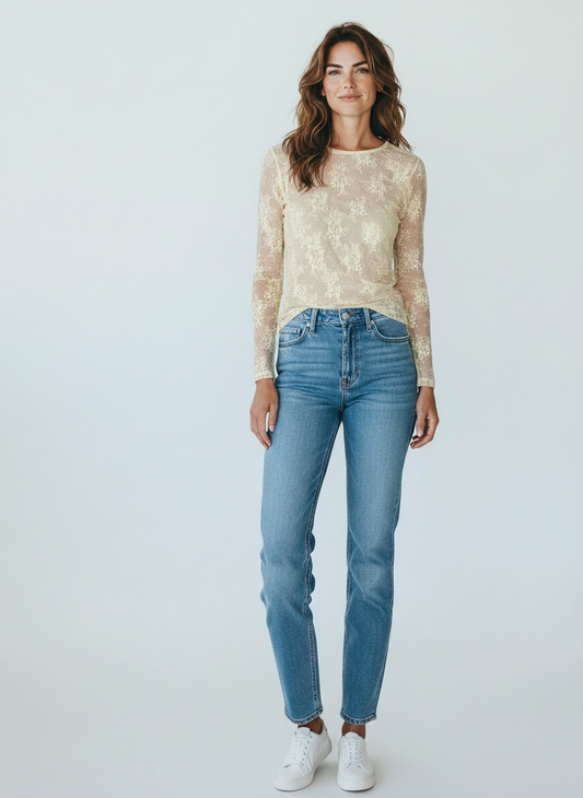 Maglia in Pizzo Giallo Armonia