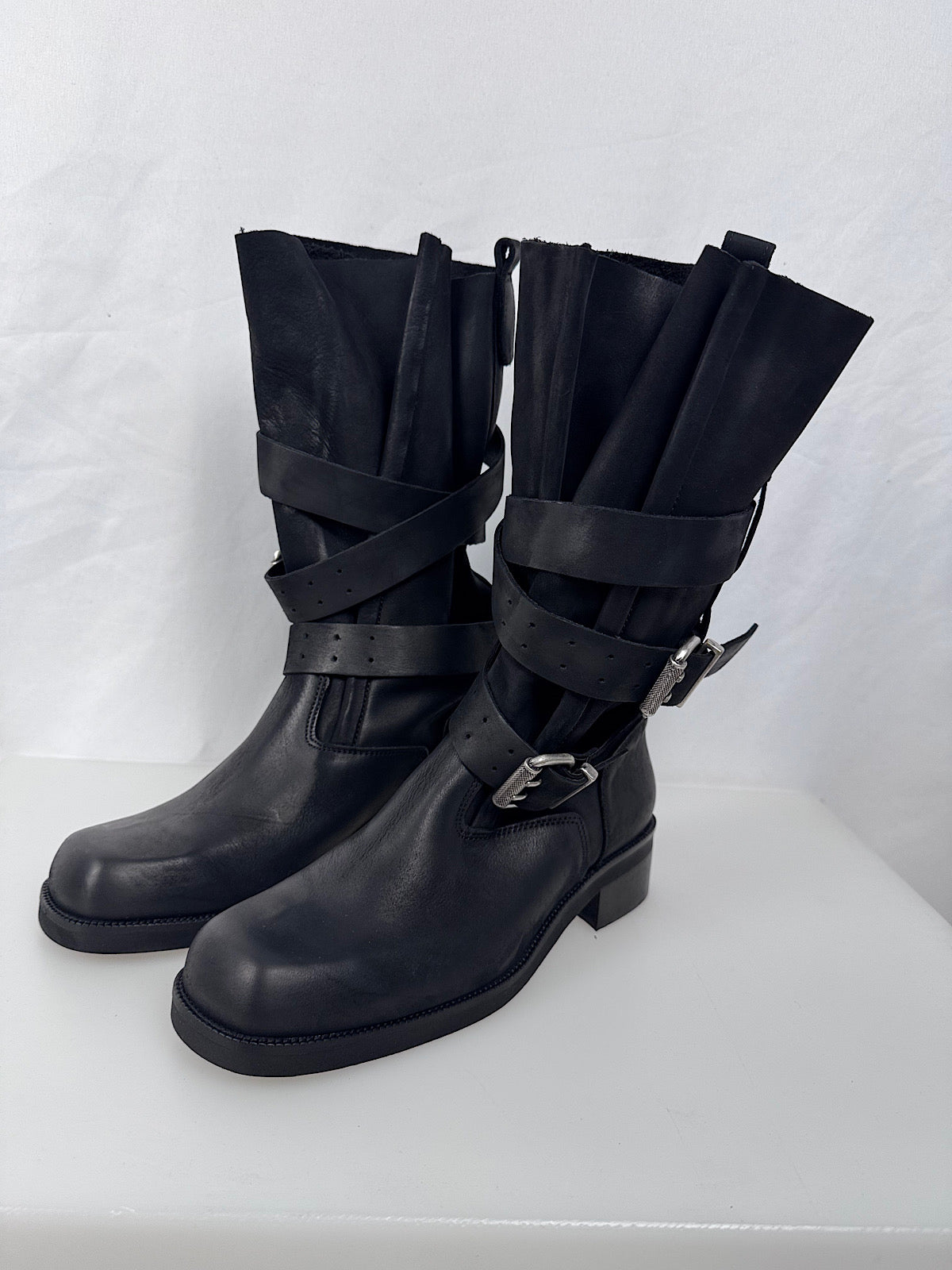Stivali Biker Nabuk Divine Follie Nero