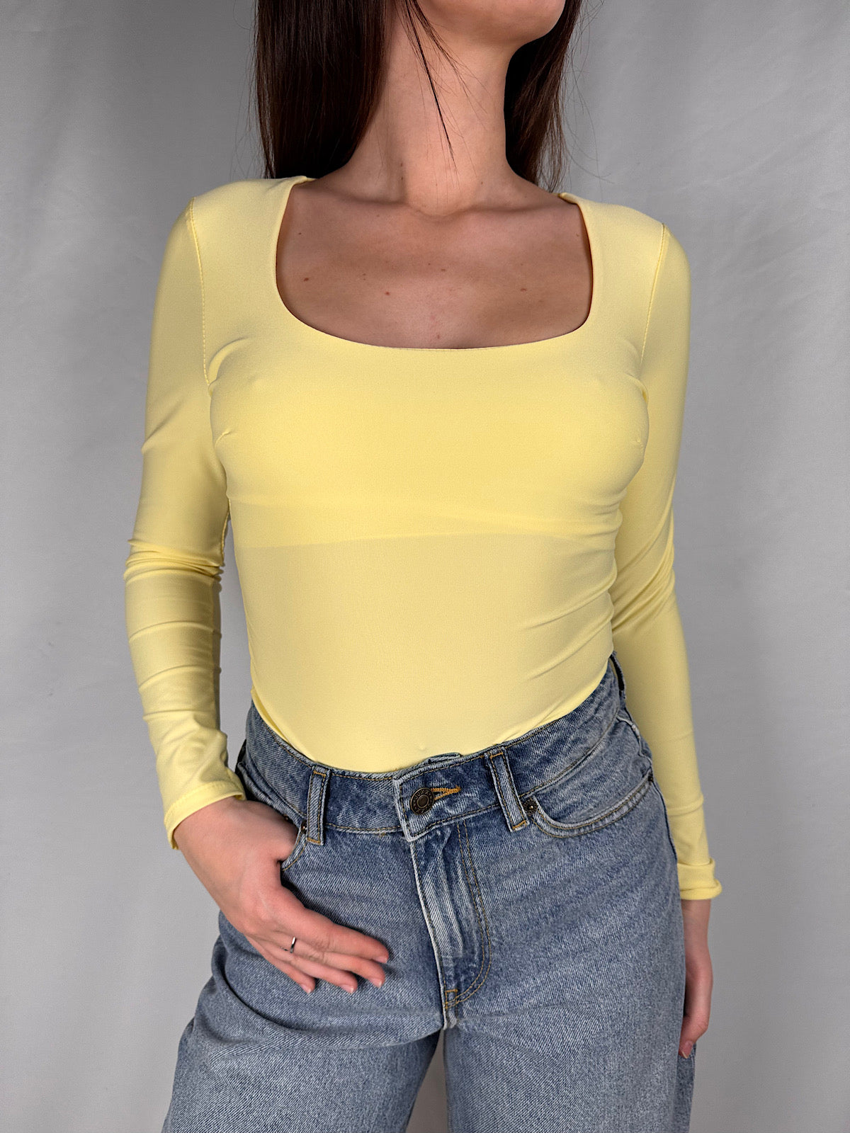 Body Scollo Quadro Armonia Giallo