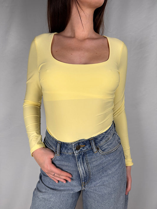 Body Scollo Quadro Armonia Giallo