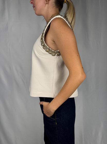 Canotta con Cabochon Tensione-In Panna