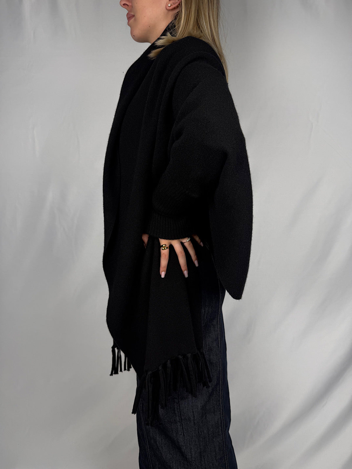 Scialle con Frange Vicolo Nero