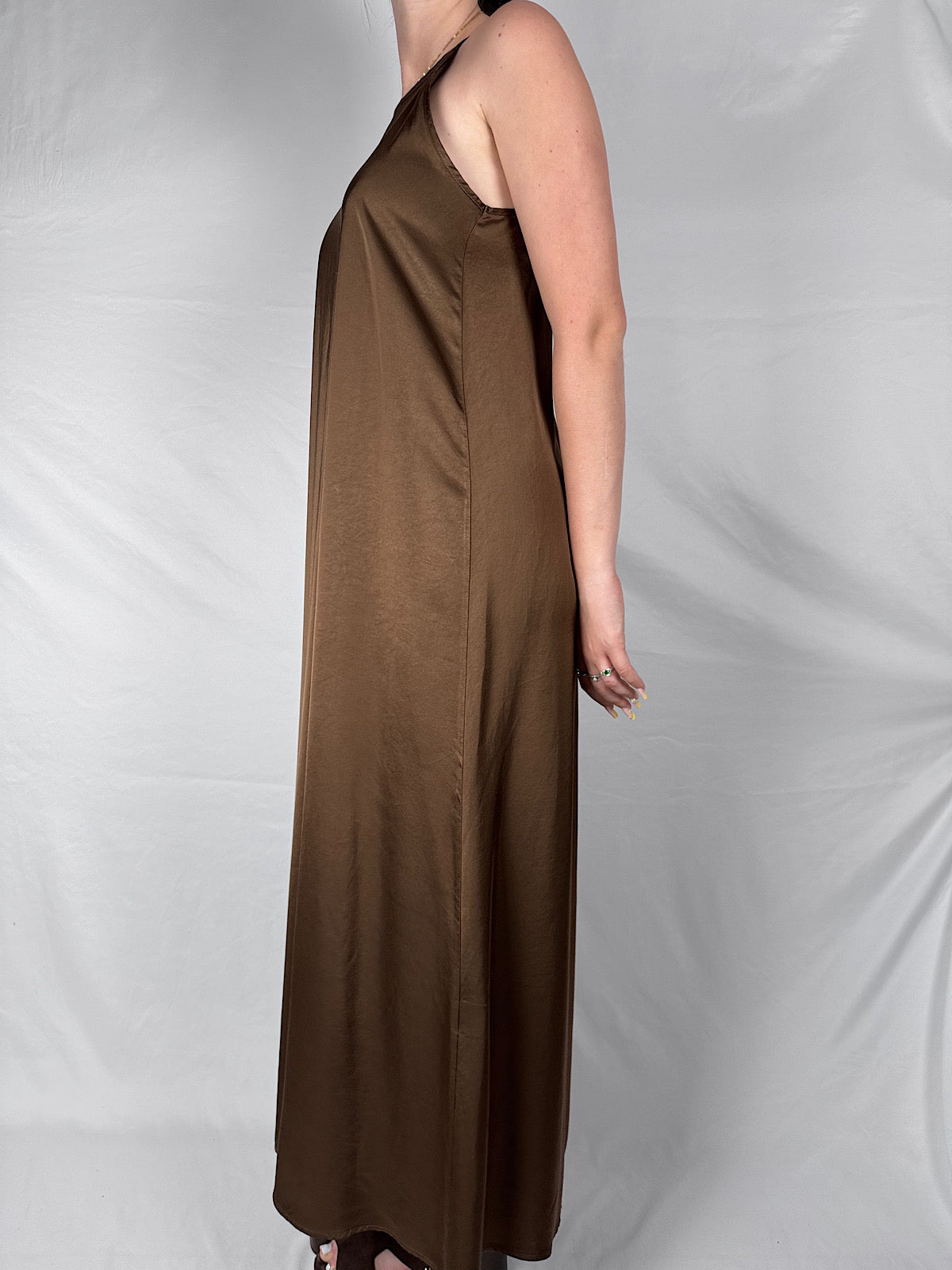 Abito Scollo Quadrato Satin Vicolo Fondente