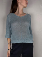 Maglia In Filo Lurex Armonia Azzurra Polvere