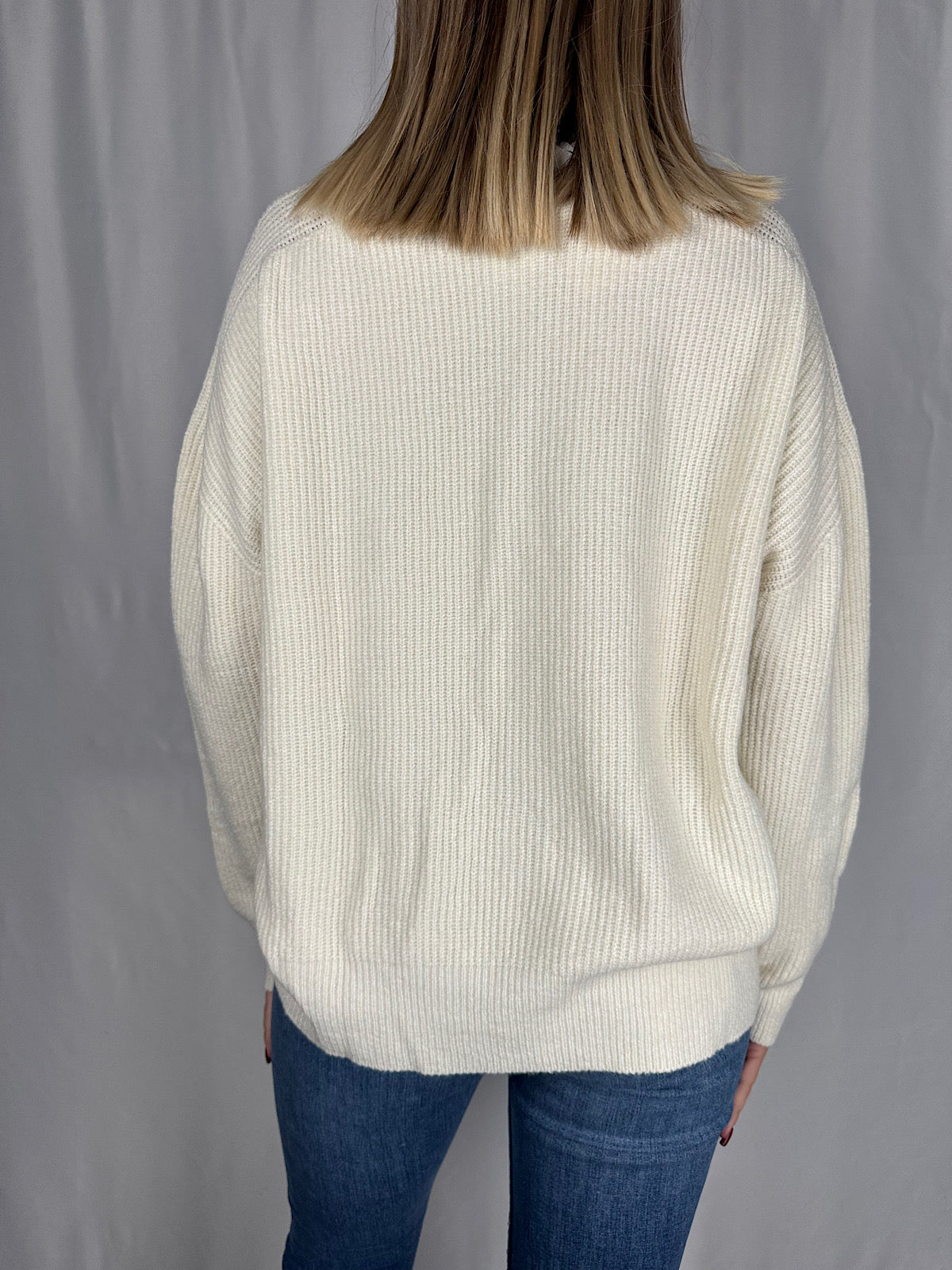 Cardigan Bottone Gioiello Crema SusyMix