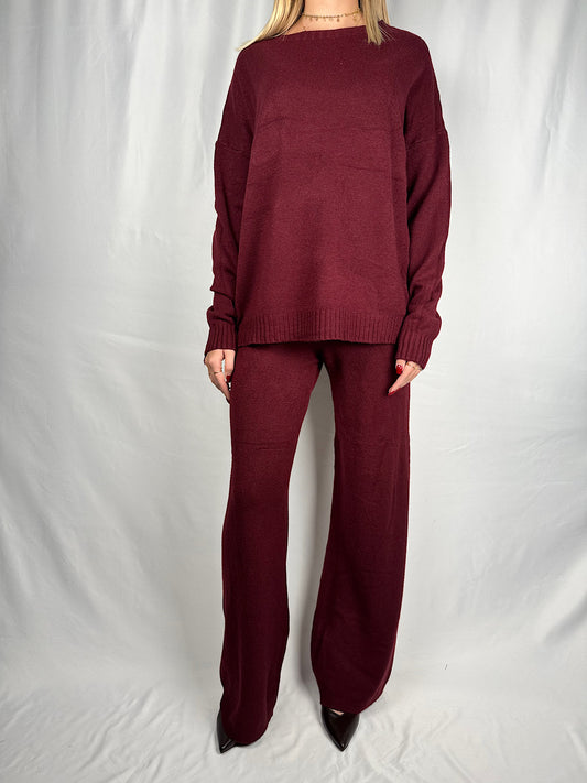 Tuta in Maglia Bordeaux Armonia