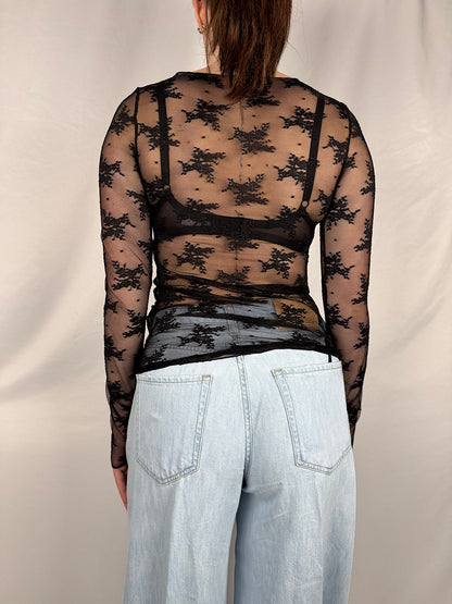 Maglia Basic in Pizzo  Armonia Nero