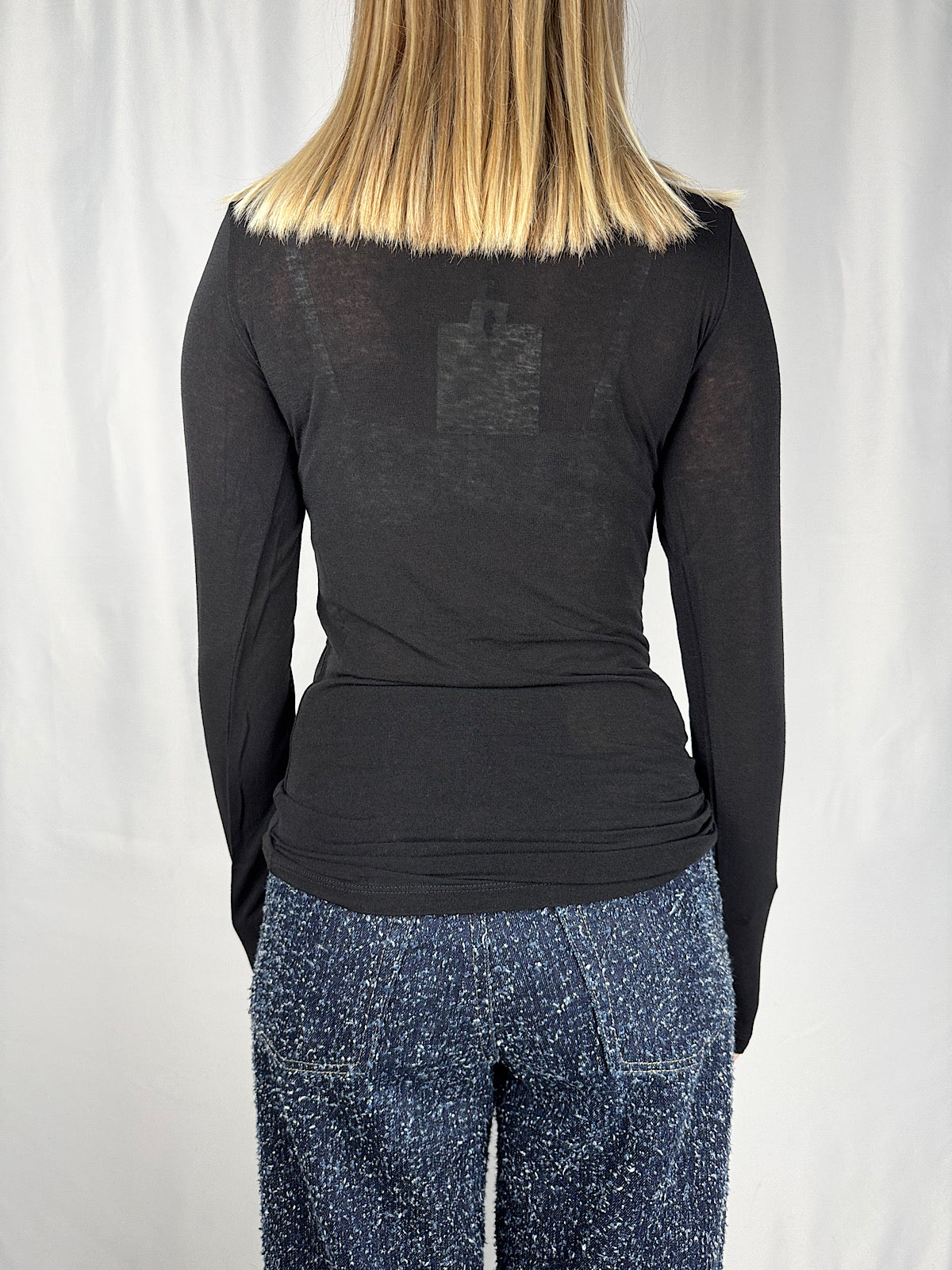 Maglia Chachemere Nera Tensione-In