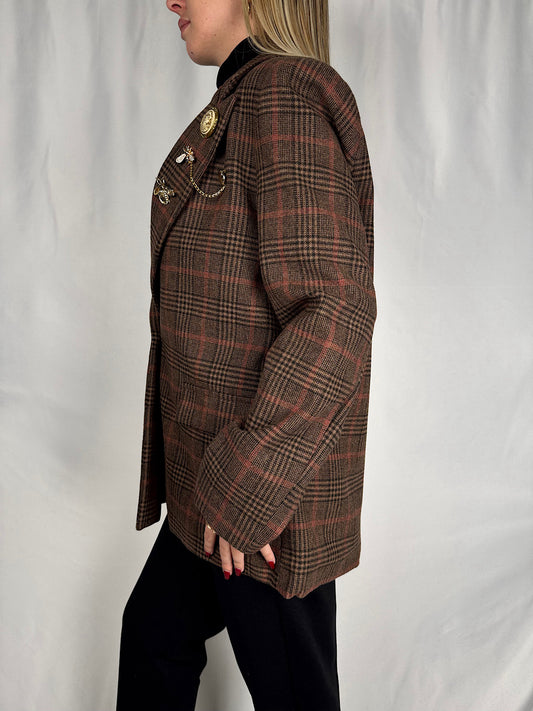 Giacca Cappotto Ceck Marrone Vicolo