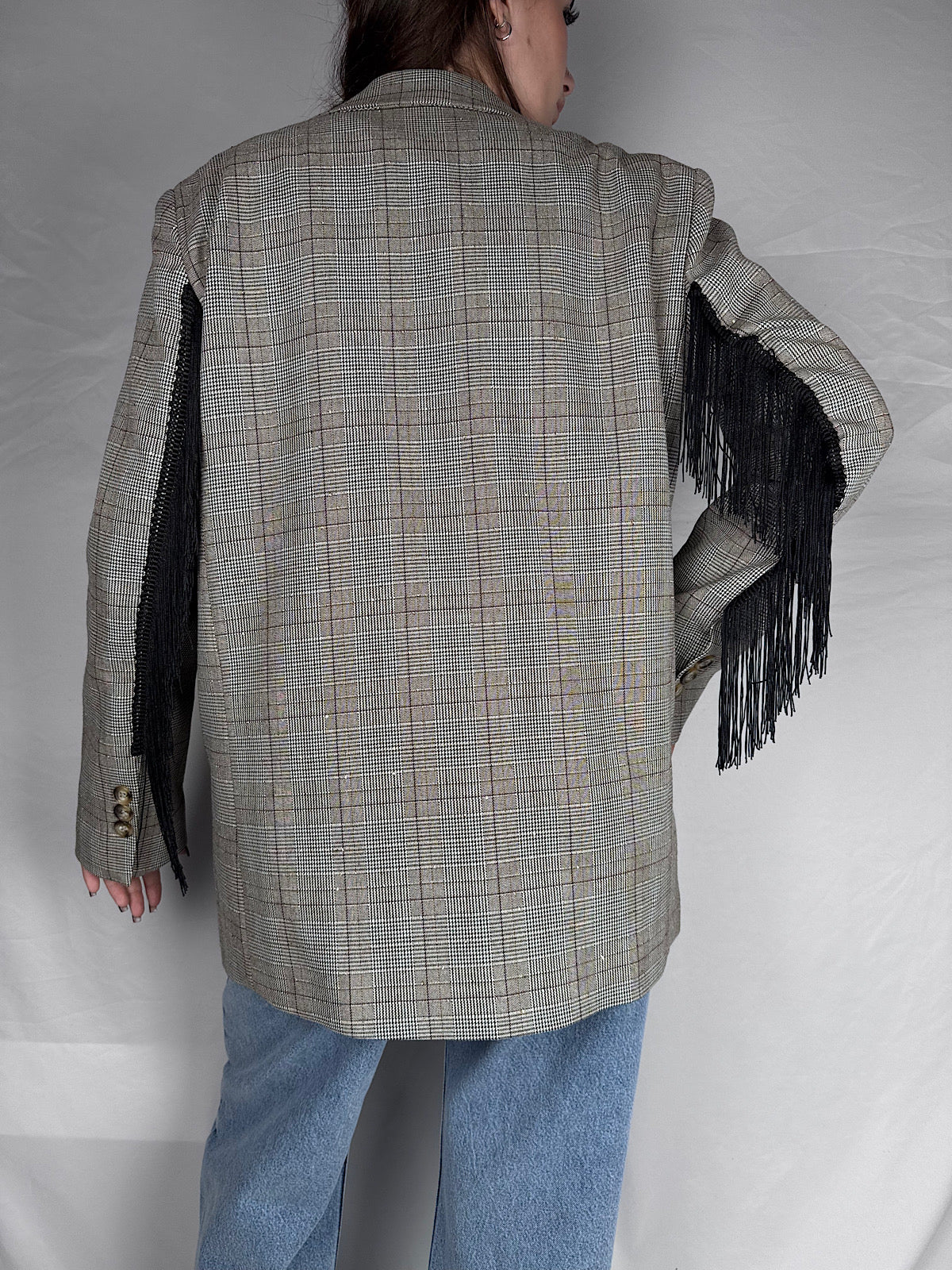 Giacca con Frange Vicolo Beige/Moro