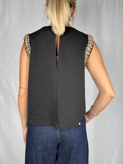 Canotta con Cabochon Tensione-In Nera