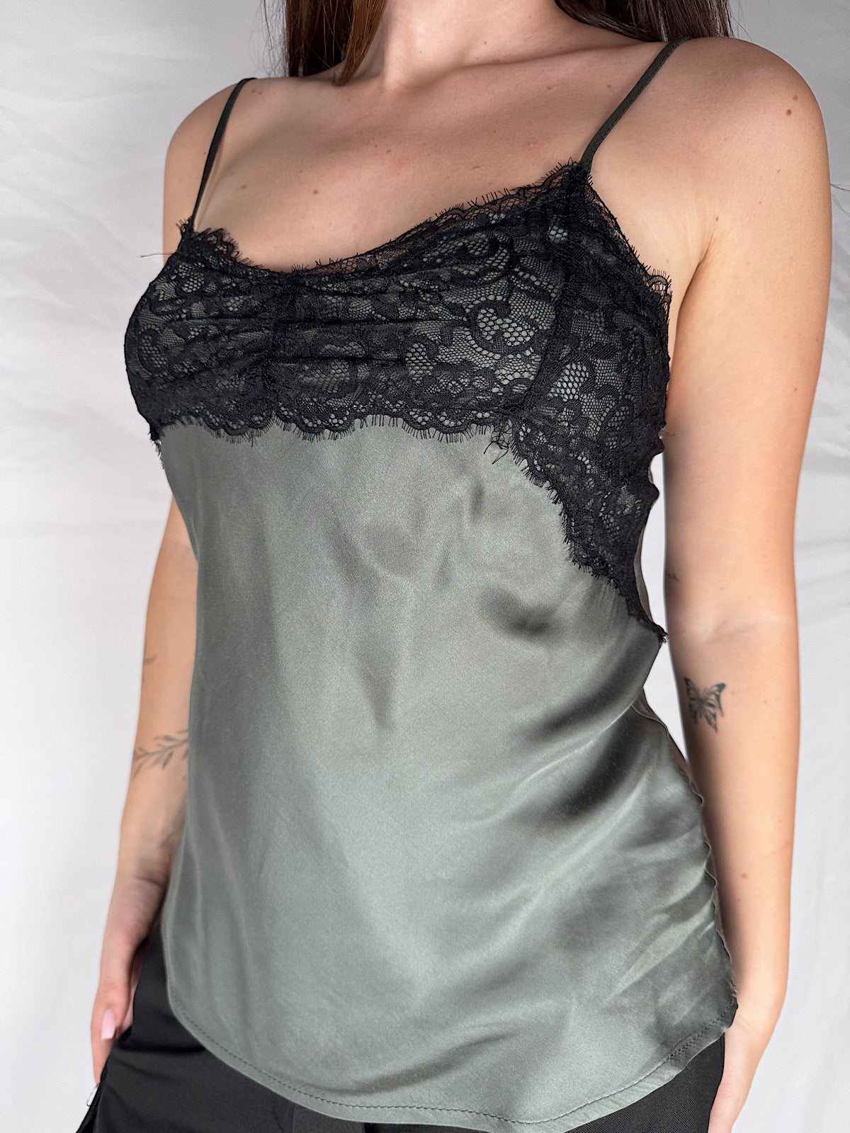 Canotta Satin con Pizzo Vicolo Fumo