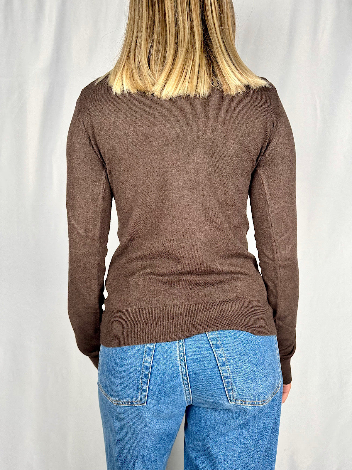 Maglia Slim Girocollo Marrone Vicolo