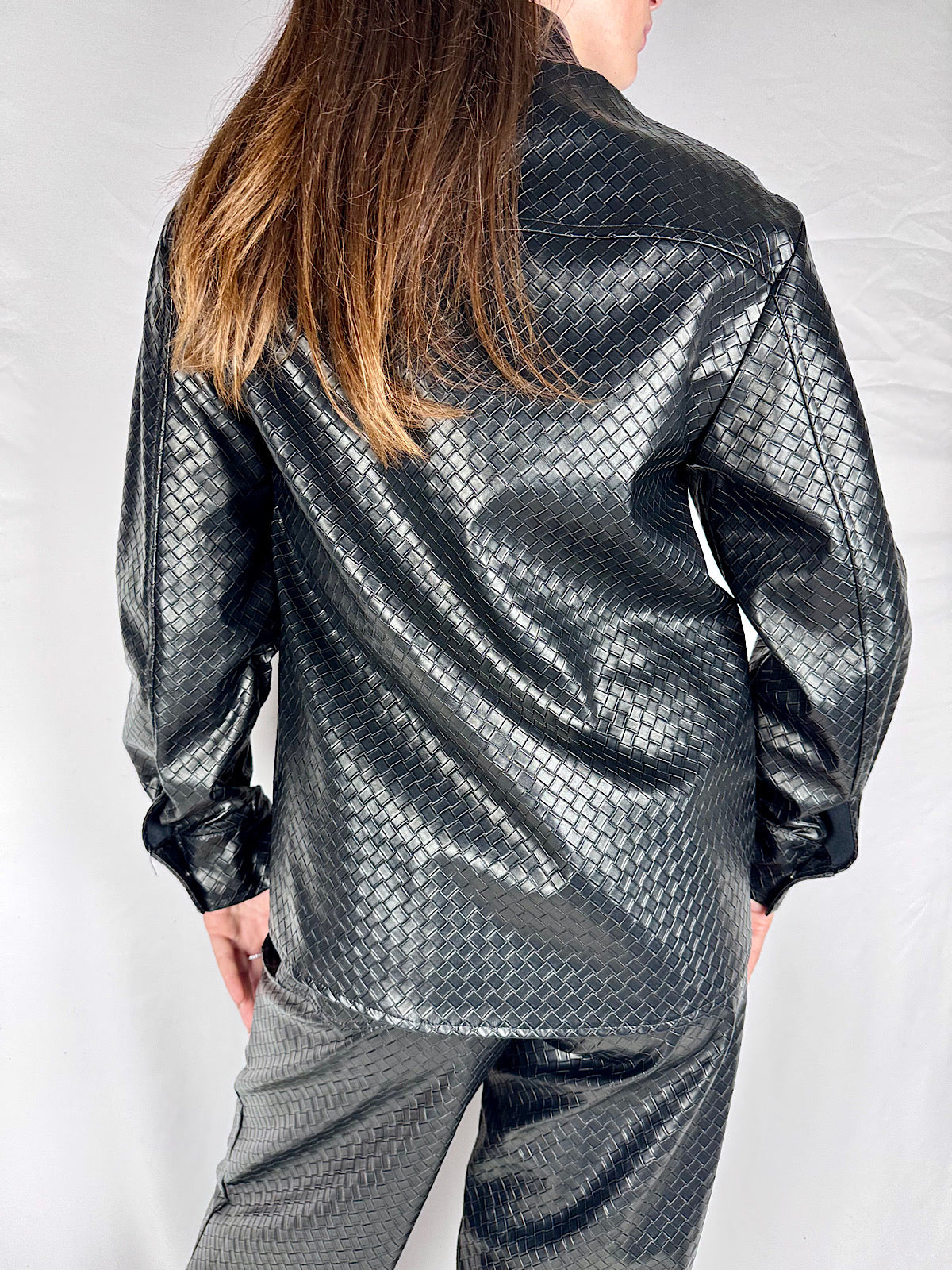 Giacca Eco-pelle Intreccio Kaos Nero