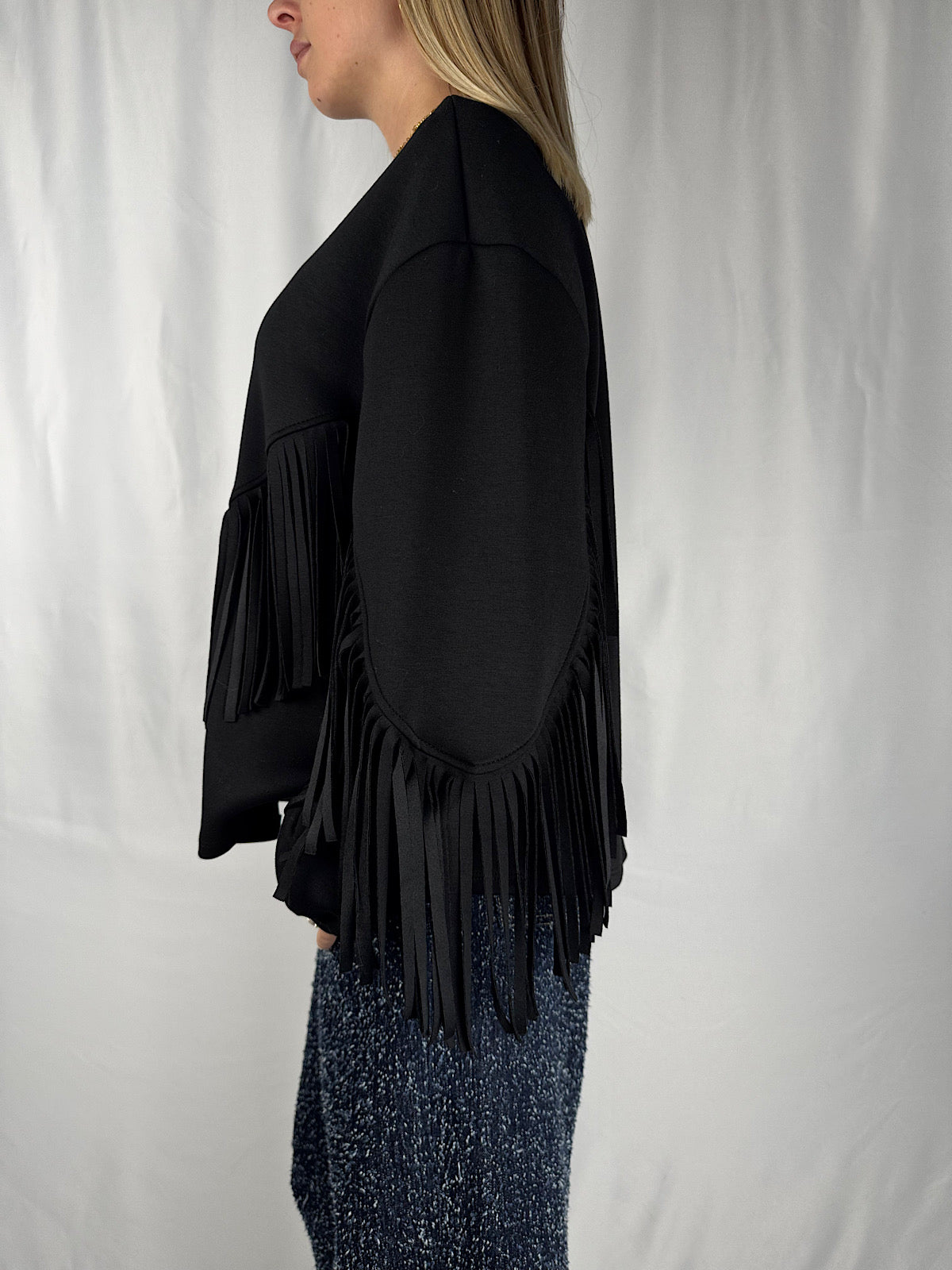 Felpa con Frange Armonia Nero