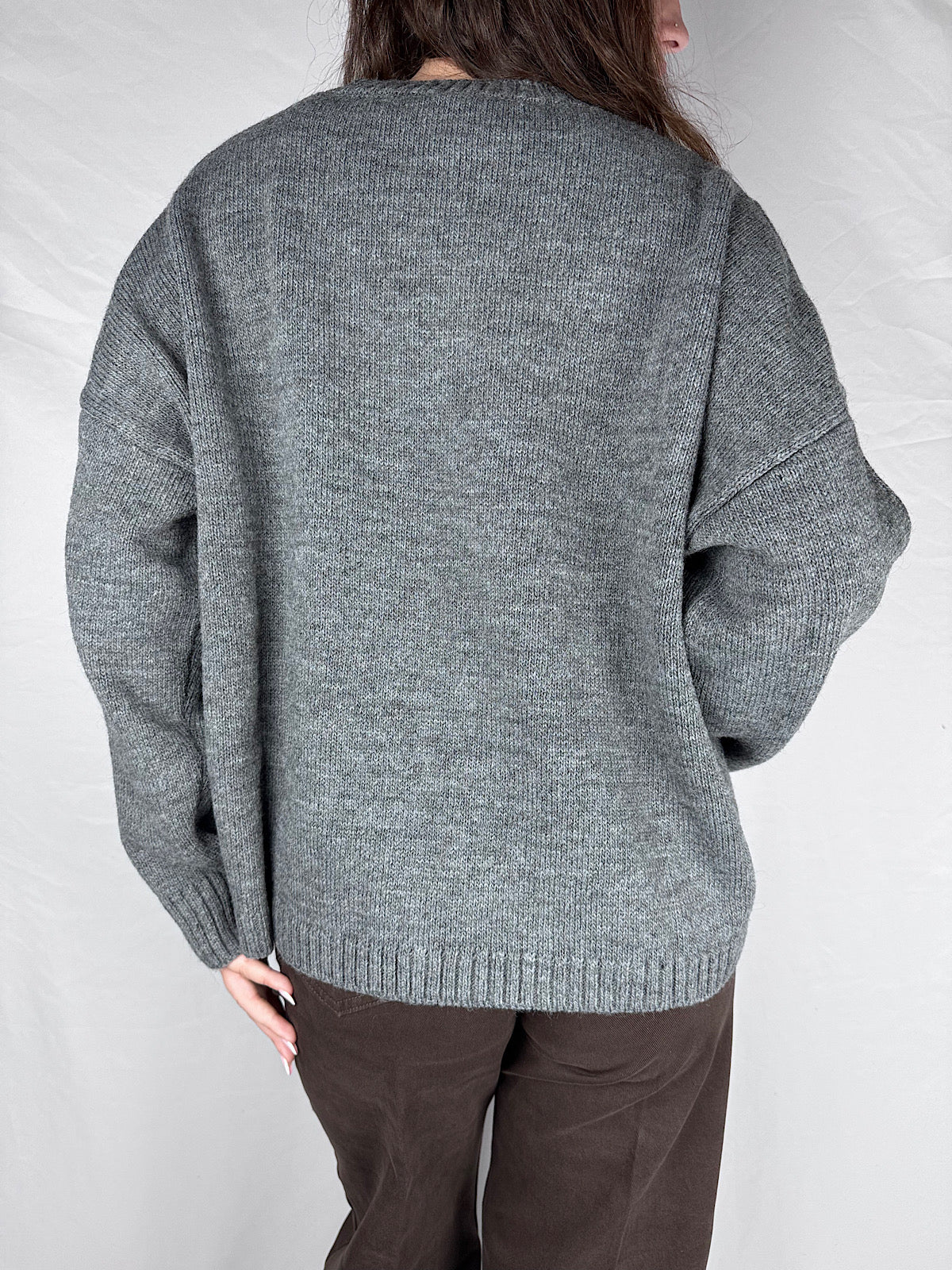 Maglia Rombi Tensione In Grigio/Panna/Militare