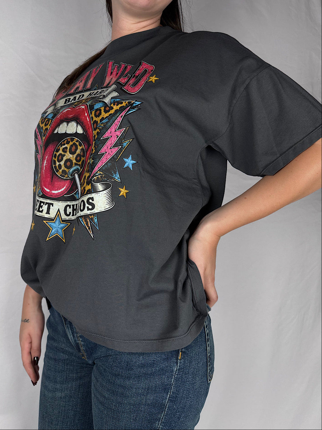 T-shirt con Stampa " Stay Wild" Vicolo Piombo