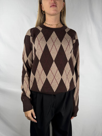 Maglia Rombi Marrone/ Beige Armonia