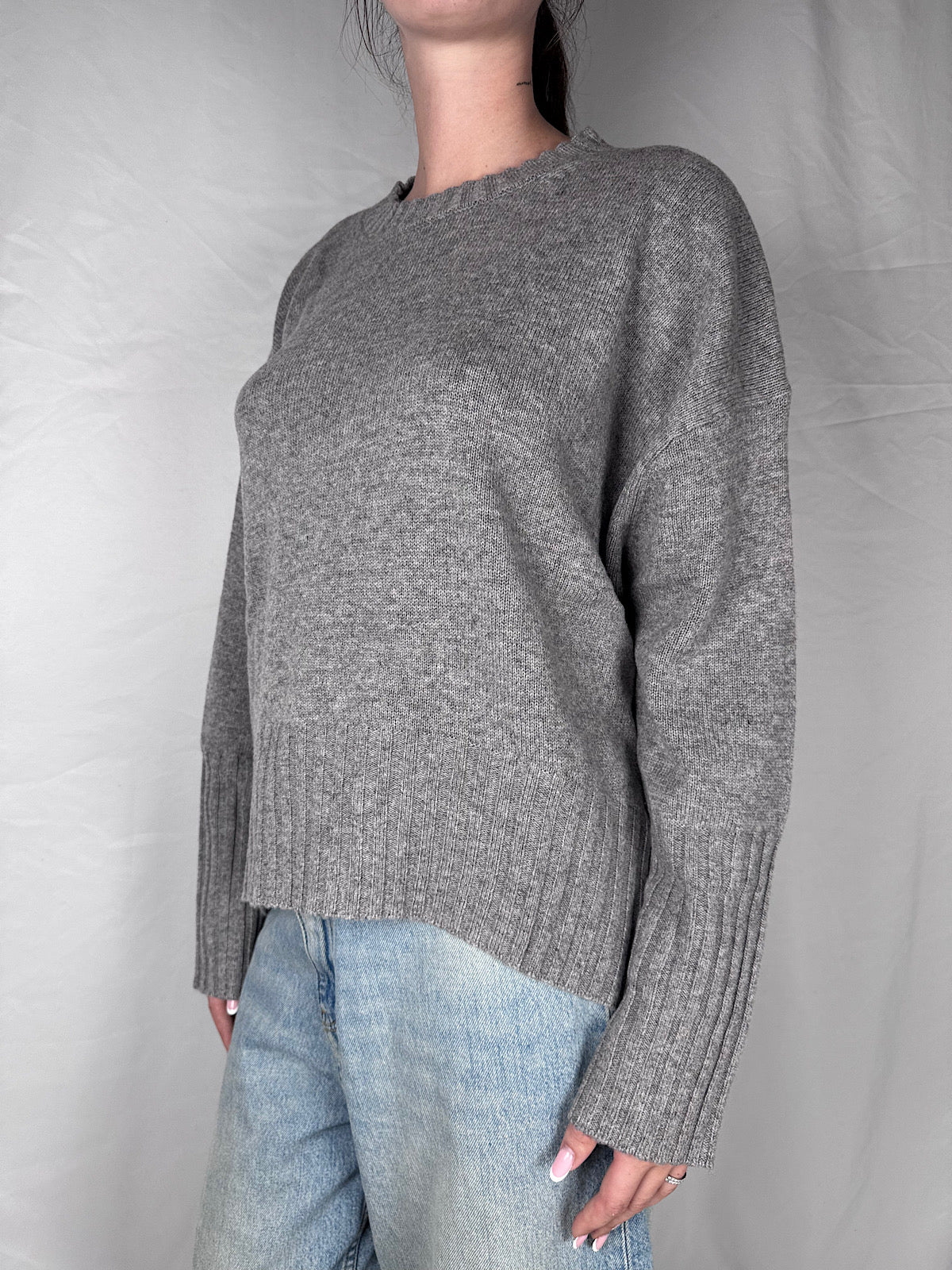 Maglia Girocollo Vicolo Grigio Medio Melange