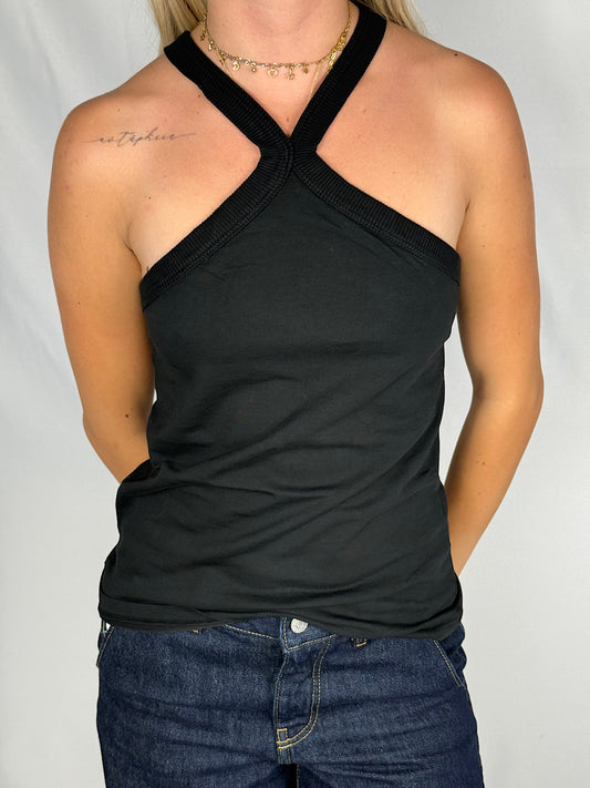 Canotta con Bordo Costina SusyMix Nera