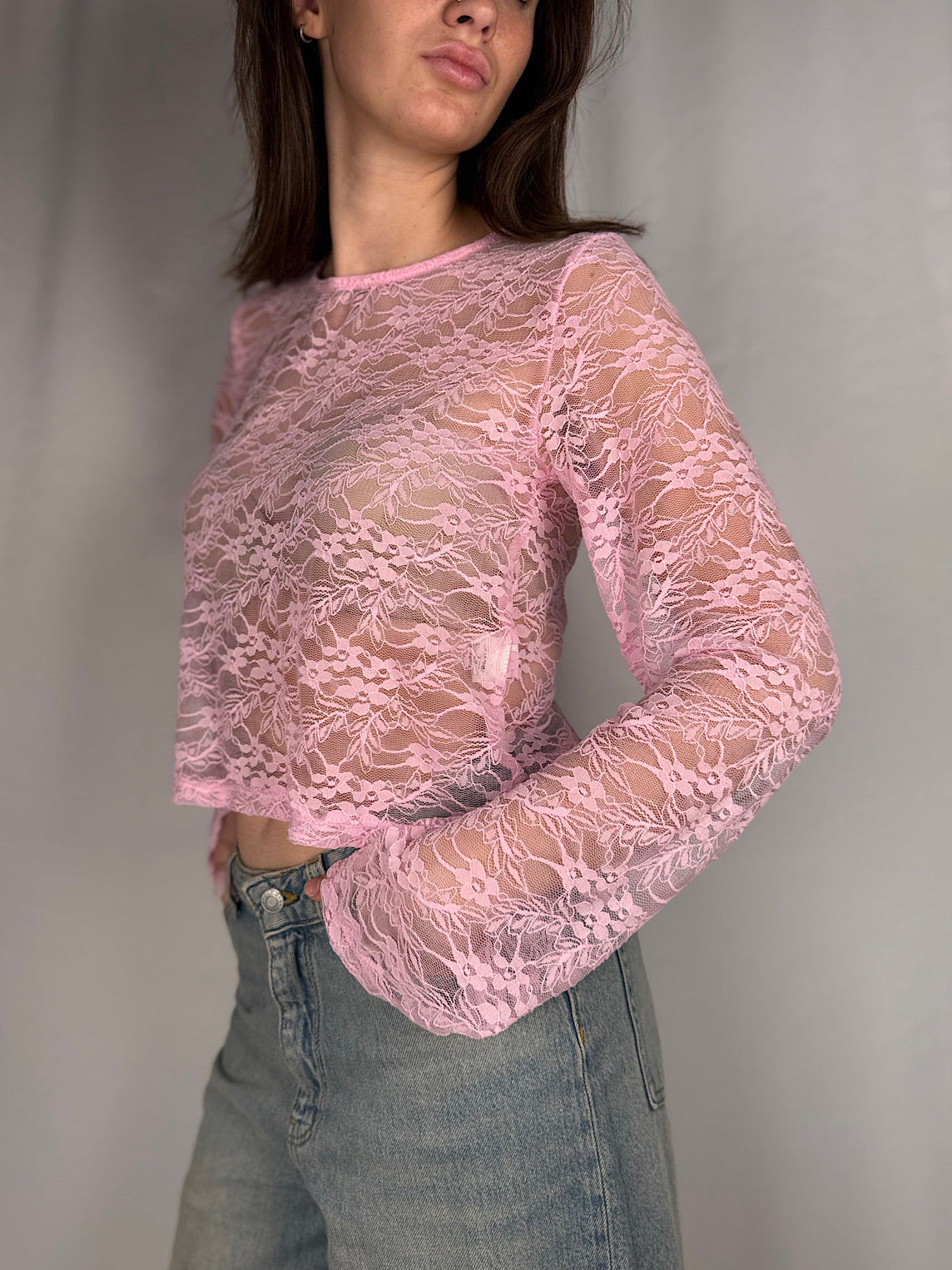 Maglia Pizzo Armonia Rosa