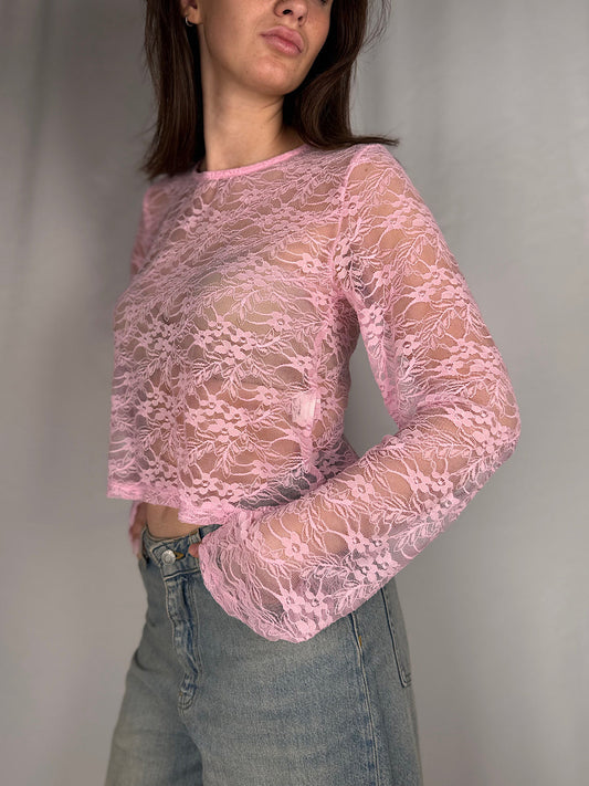 Maglia Pizzo Armonia Rosa