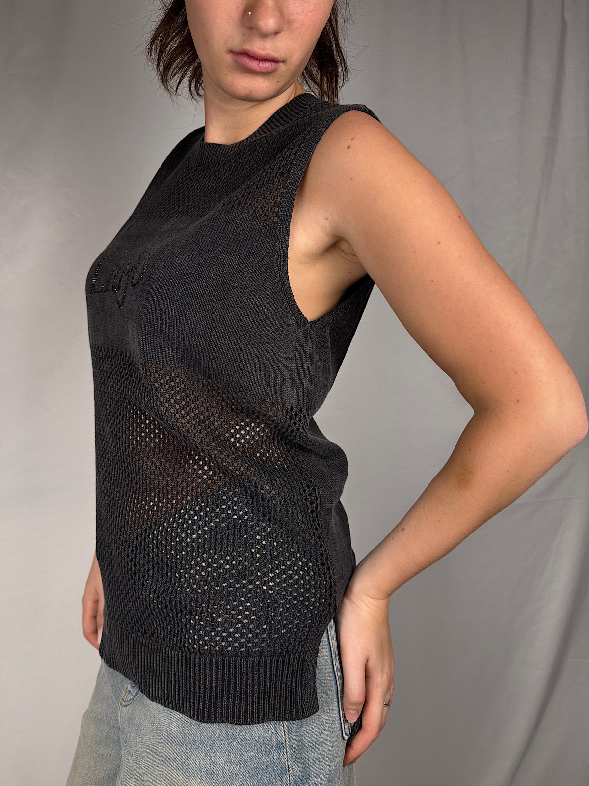 Top in Maglia Traforata Liu Jo Nera