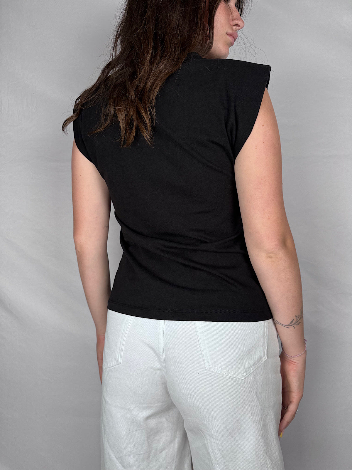 T-Shirt con Lacci Vicolo Nero