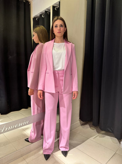 Pantalone Con Banda In Raso Rosa